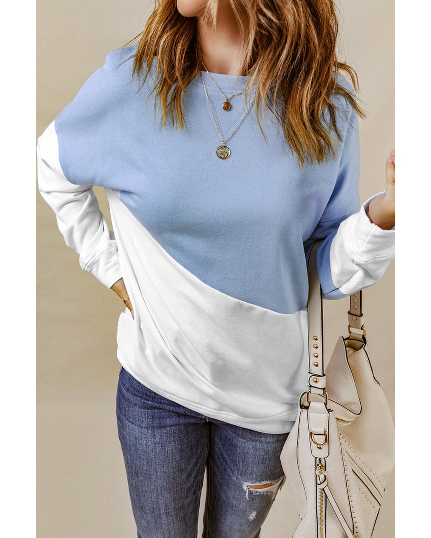 Azura Exchange Patchwork Dropped Shoulder Sweatshirt - M