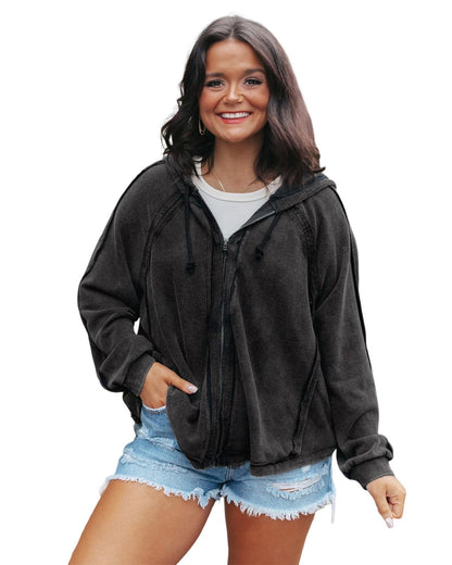 Azura Exchange Oversized Zip Up Hoodie with Pockets - 2XL