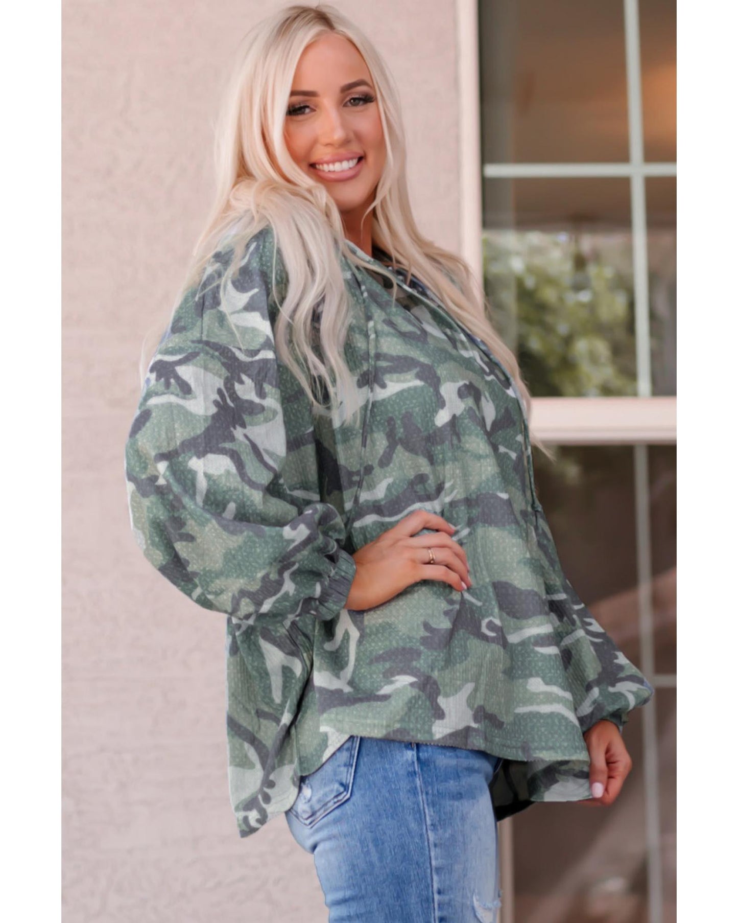 Azura Exchange Camo Print Oversize Hoodie - L