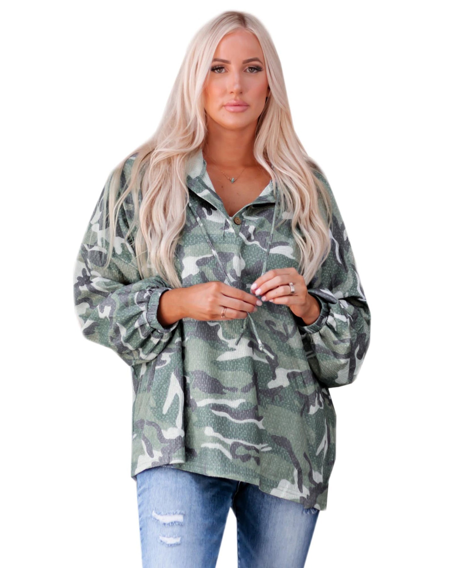 Azura Exchange Camo Print Oversize Hoodie - S