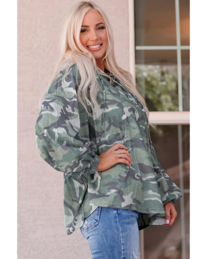 Azura Exchange Camo Print Oversize Hoodie - S