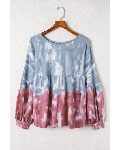 Azura Exchange Bishop Sleeve Tie Dye Sweatshirt - S