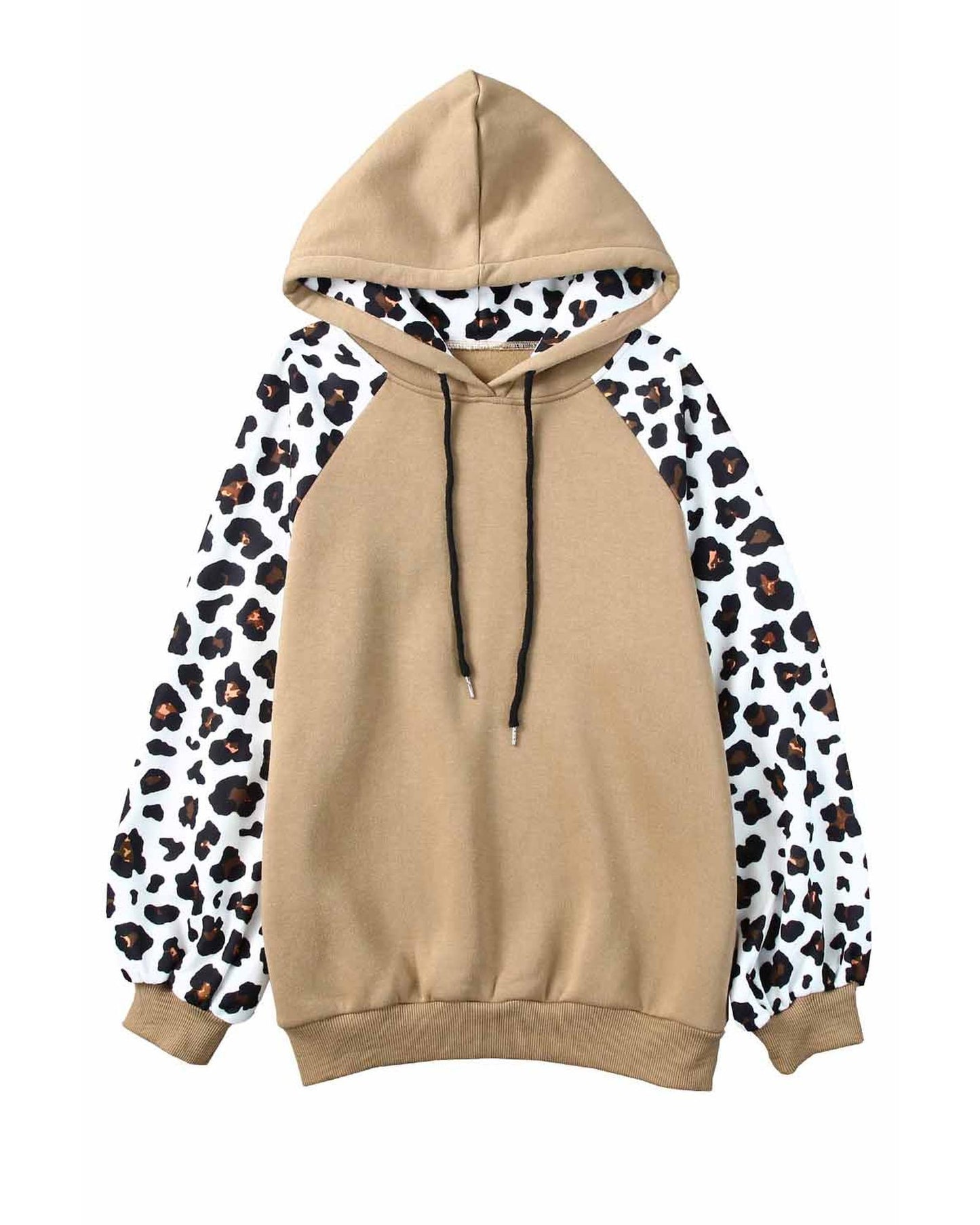 Azura Exchange Leopard Bishop Sleeve Hooded Sweatshirt - L