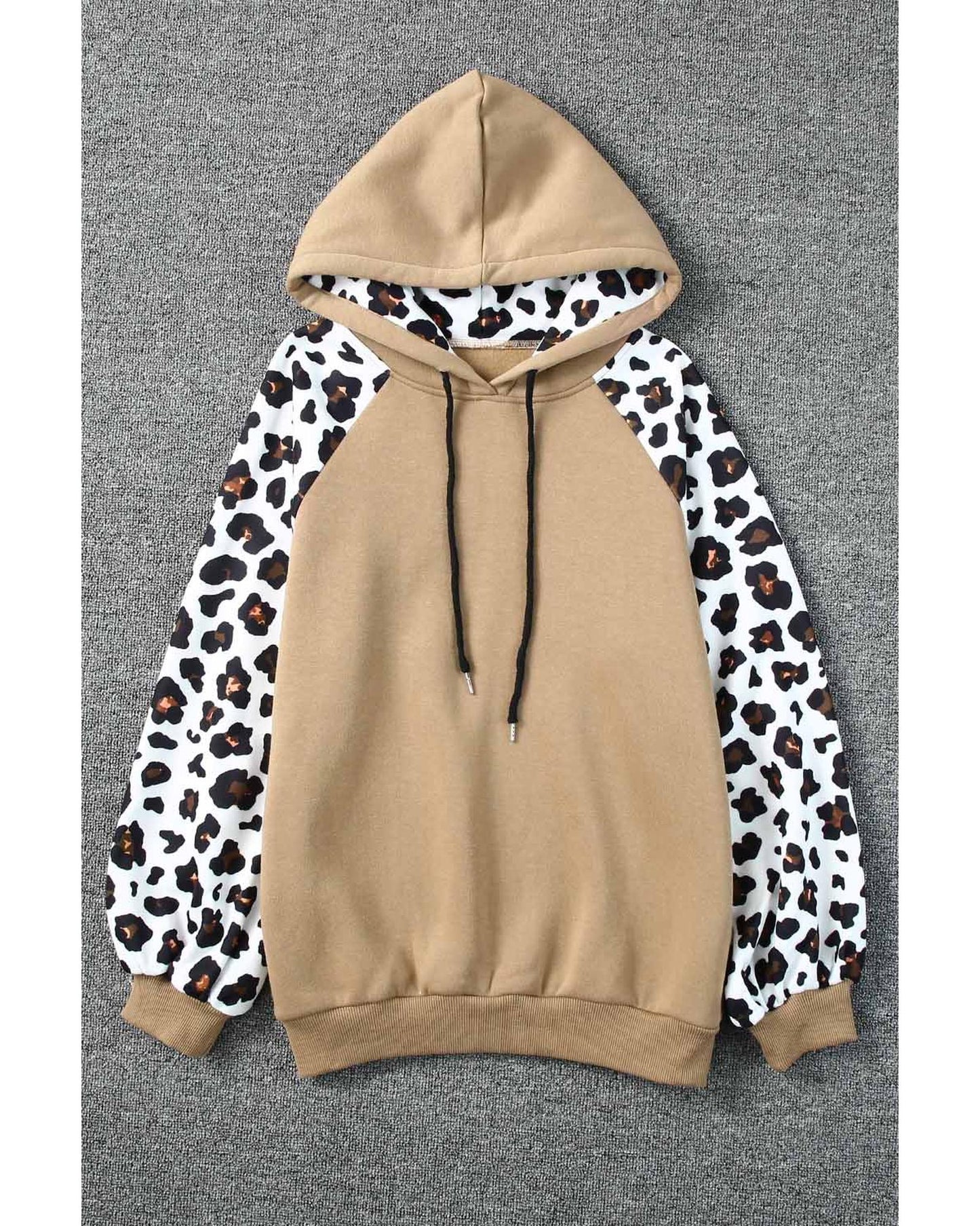 Azura Exchange Leopard Bishop Sleeve Hooded Sweatshirt - M