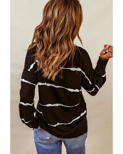 Azura Exchange Abstract Striped Long Sleeve Sweatshirt - 2XL