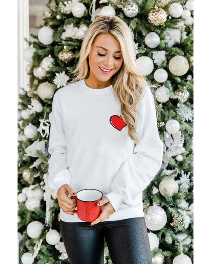 Azura Exchange Embroidered Heart Pullover Sweatshirt - 2XL