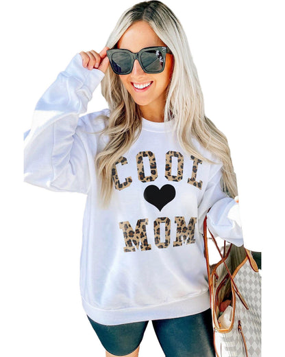 Azura Exchange Leopard Heart Print Pullover Sweatshirt - S