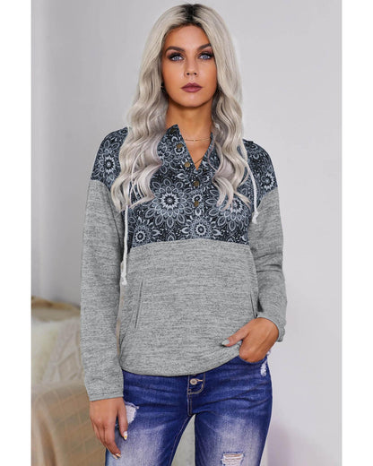 Azura Exchange Pocket Hoodie with Tribal Print - 2XL