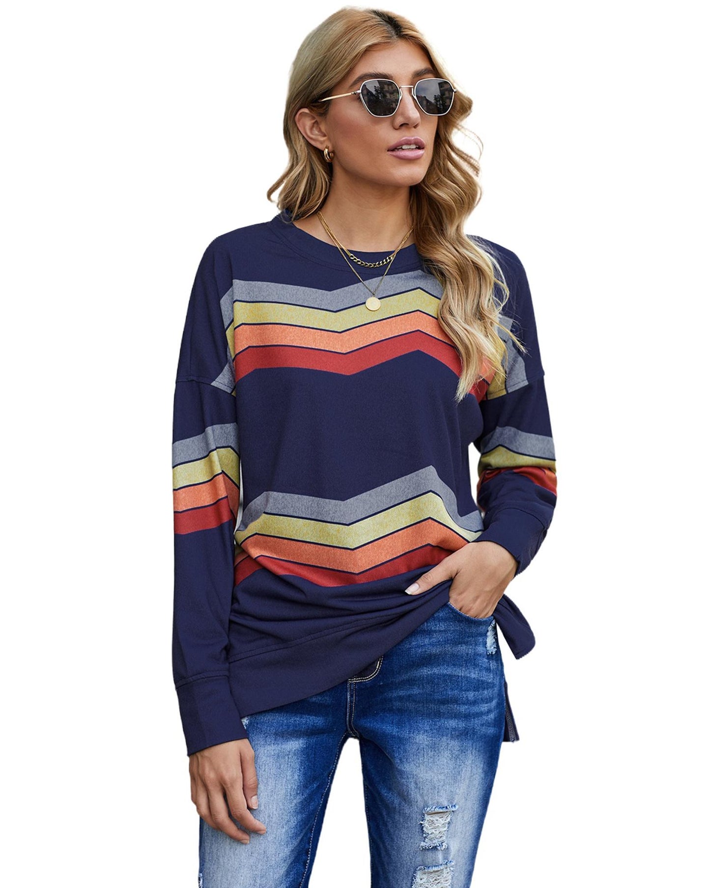 Azura Exchange Classic Color Block Sweatshirt - L