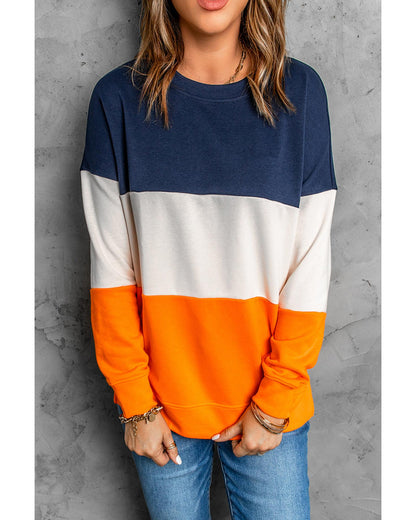 Azura Exchange Colorblock Sweatshirt with Contrast Stitching and Slits - 2XL