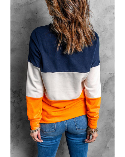 Azura Exchange Colorblock Sweatshirt with Contrast Stitching and Slits - XL