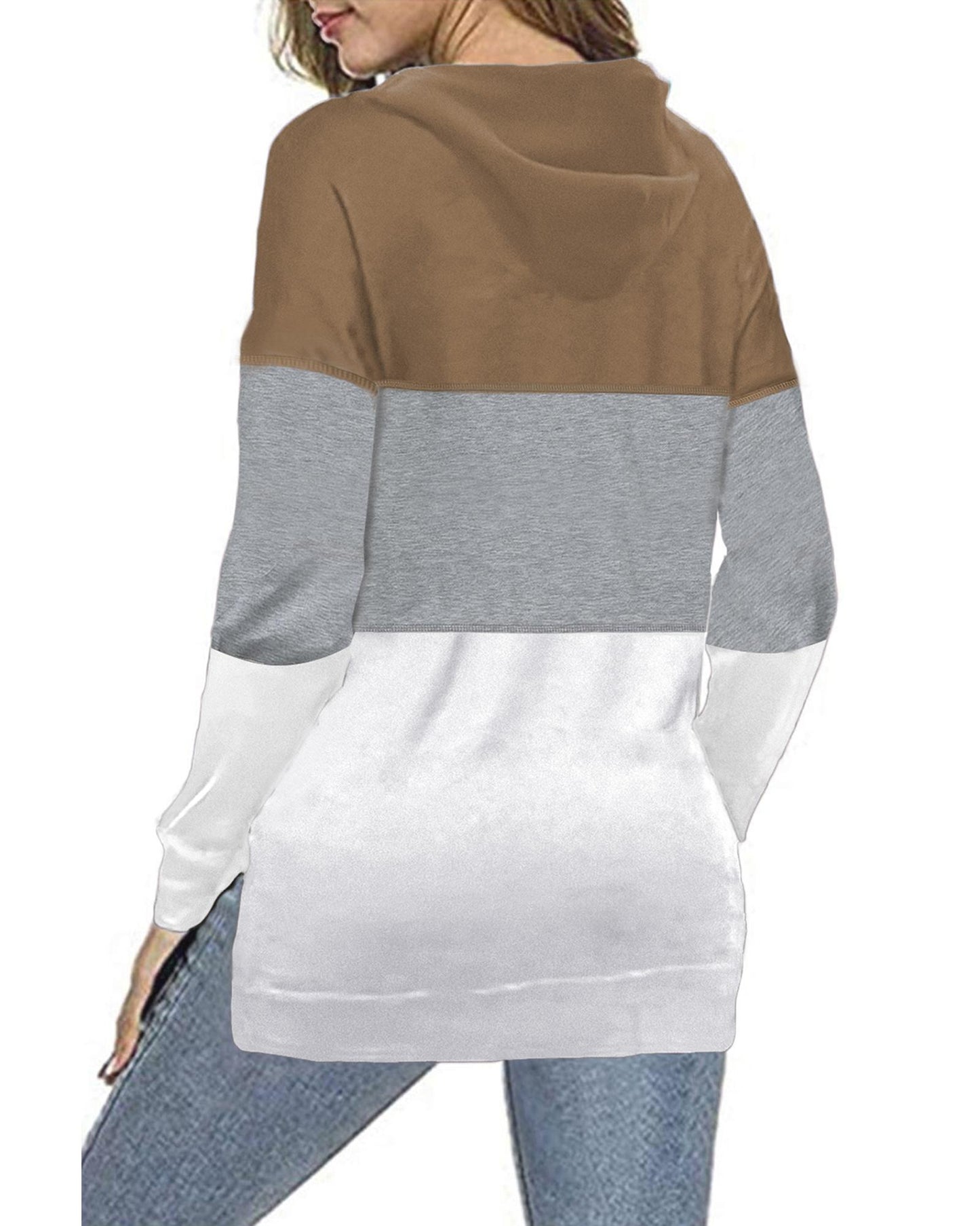 Azura Exchange Color Block Stripe Casual Hoodie - L