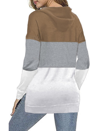 Azura Exchange Color Block Stripe Casual Hoodie - XL