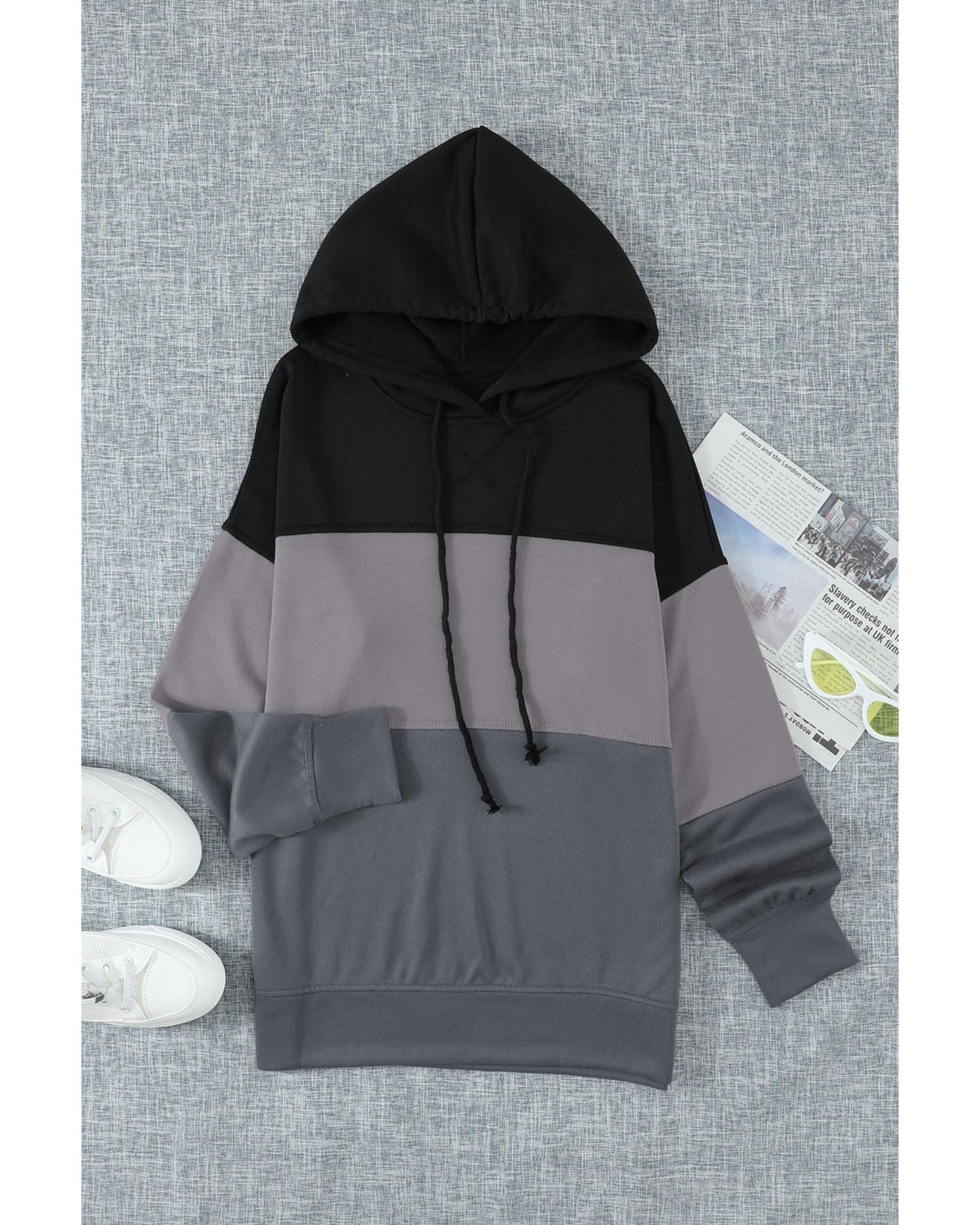 Azura Exchange Color Block Stripe Casual Hoodie - M