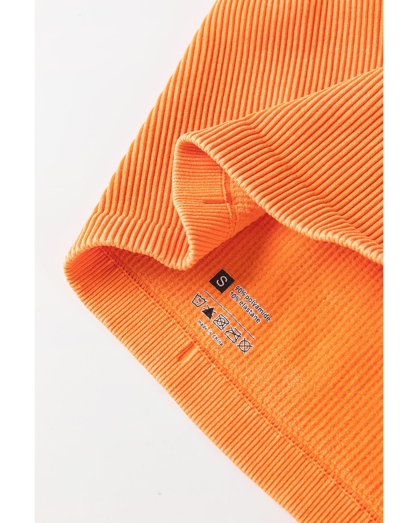 Grapefruit Orange Ribbed Seamless Cropped Tank Top - XL