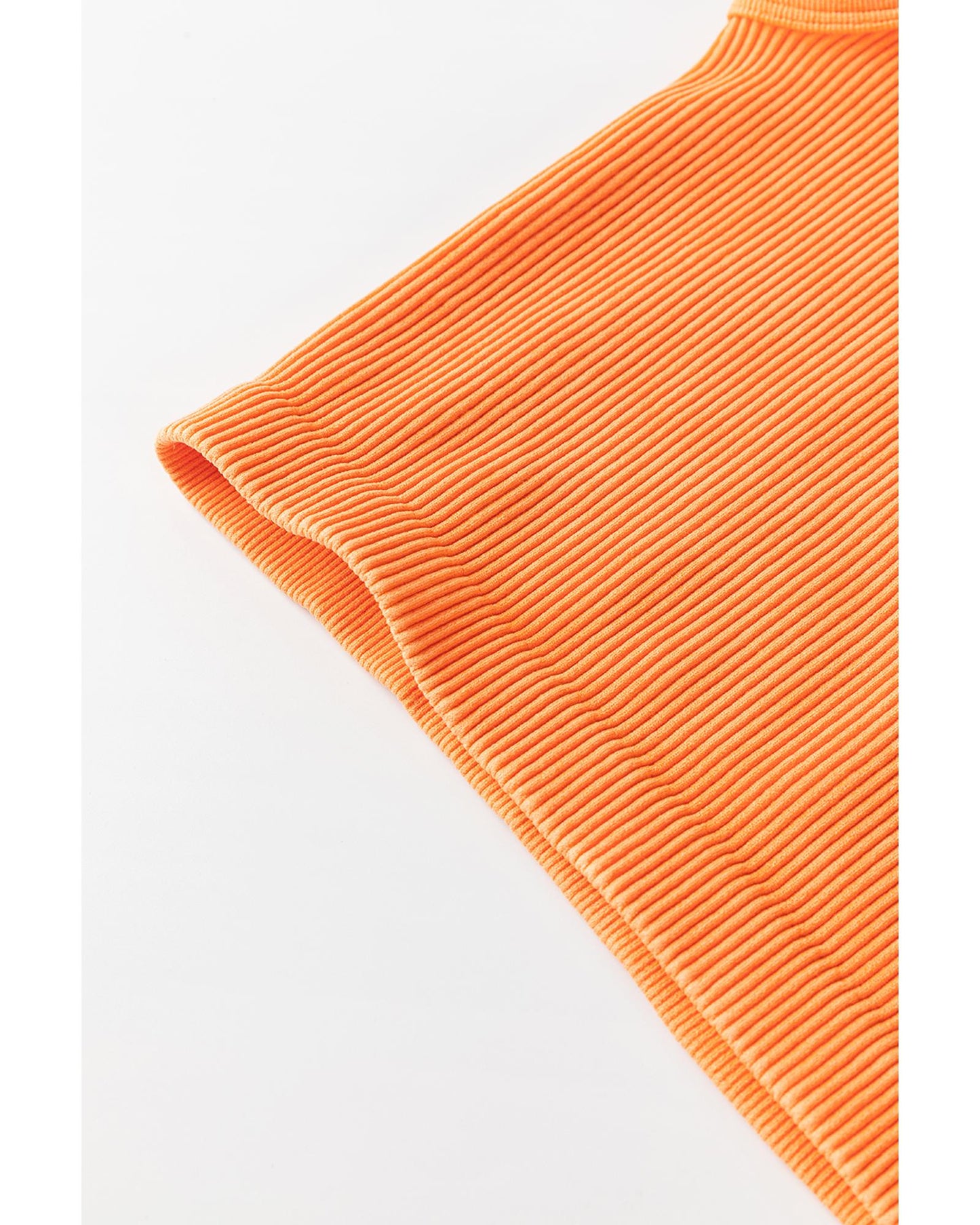 Grapefruit Orange Ribbed Seamless Cropped Tank Top - XL