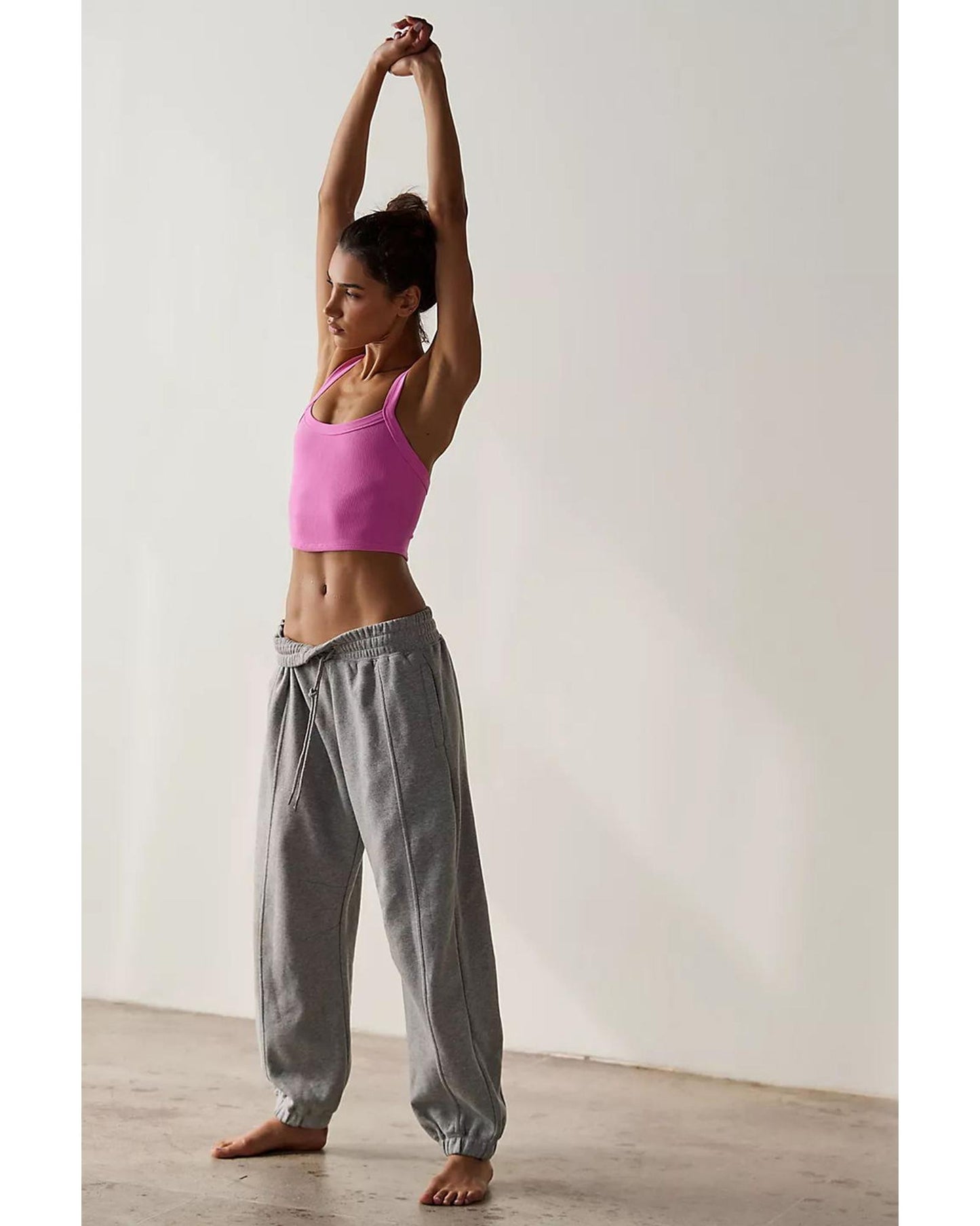 Bonbon Athletic Ribbed Cropped Cami Top - L