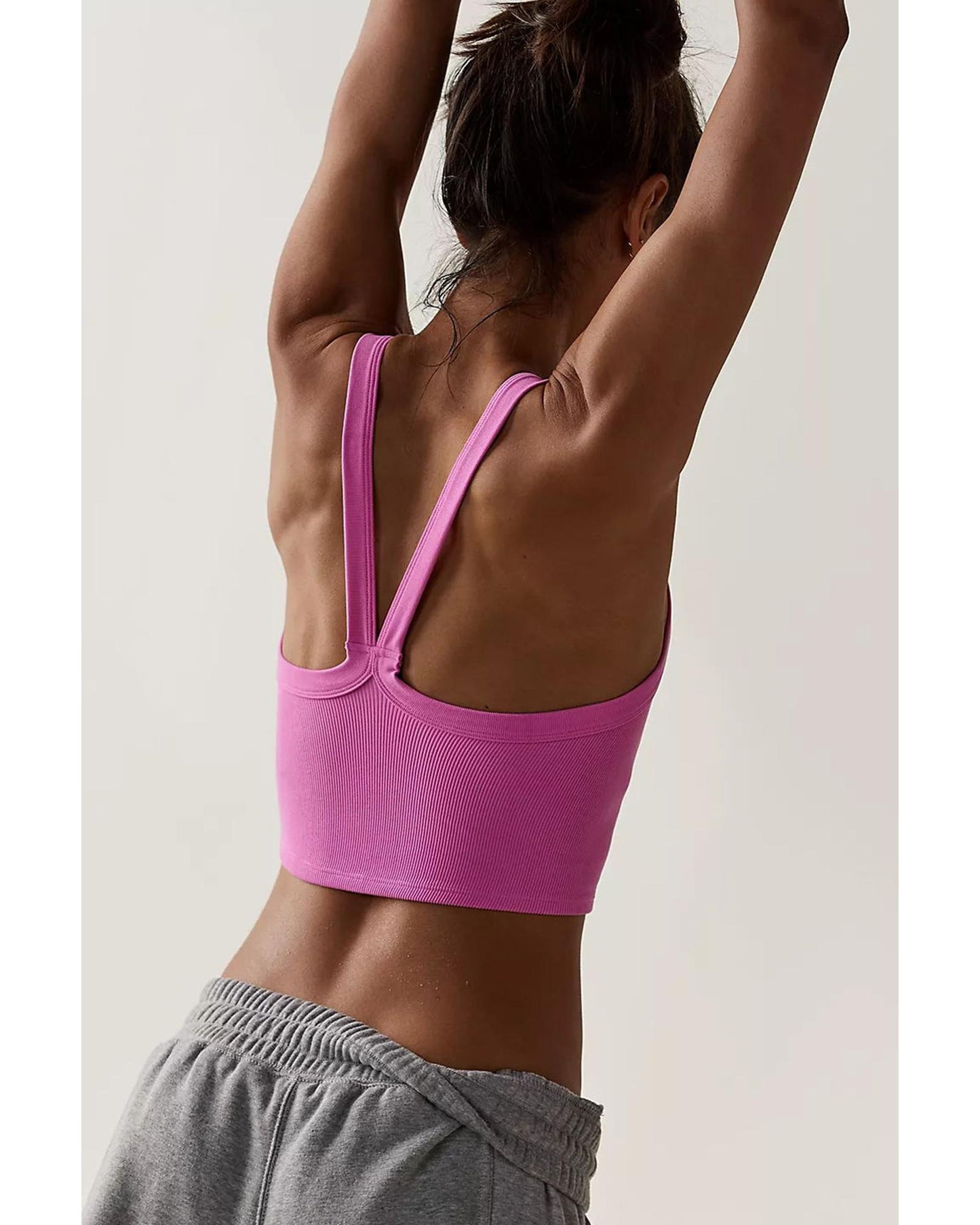 Bonbon Athletic Ribbed Cropped Cami Top - XL