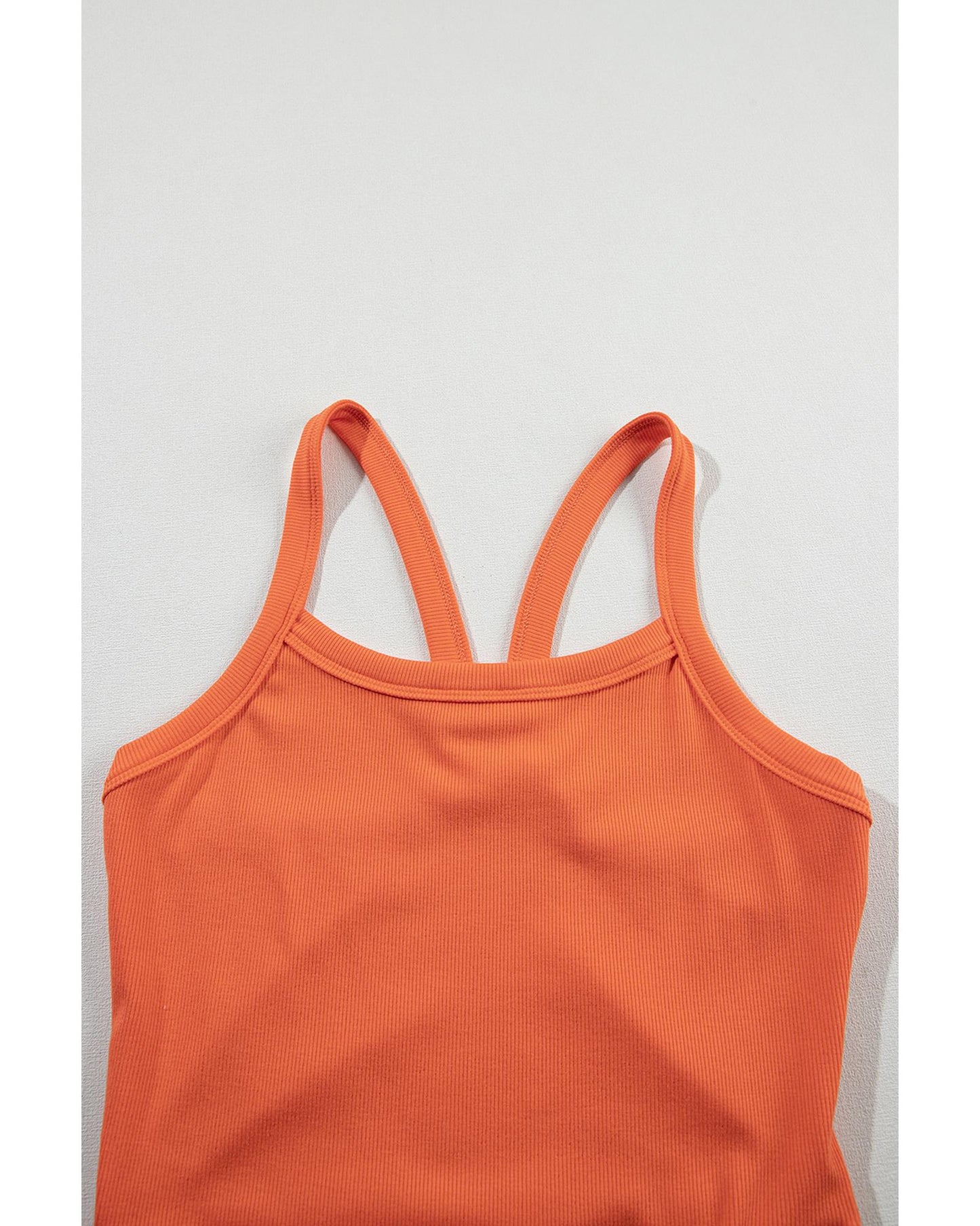 Grapefruit Orange Athletic Ribbed Cropped Cami Top - XL