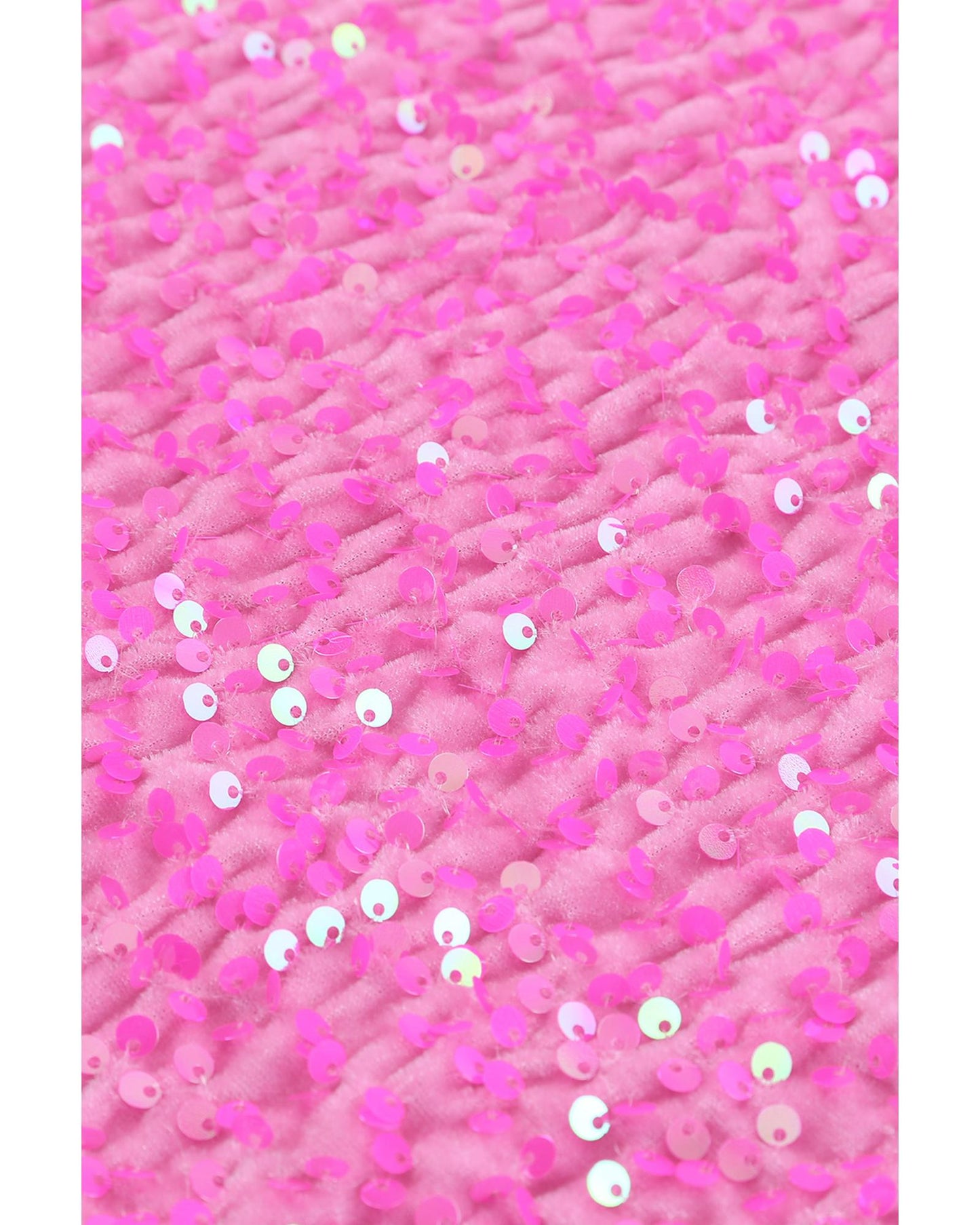 Pink Sequin Adjustable Straps Tank Top - L