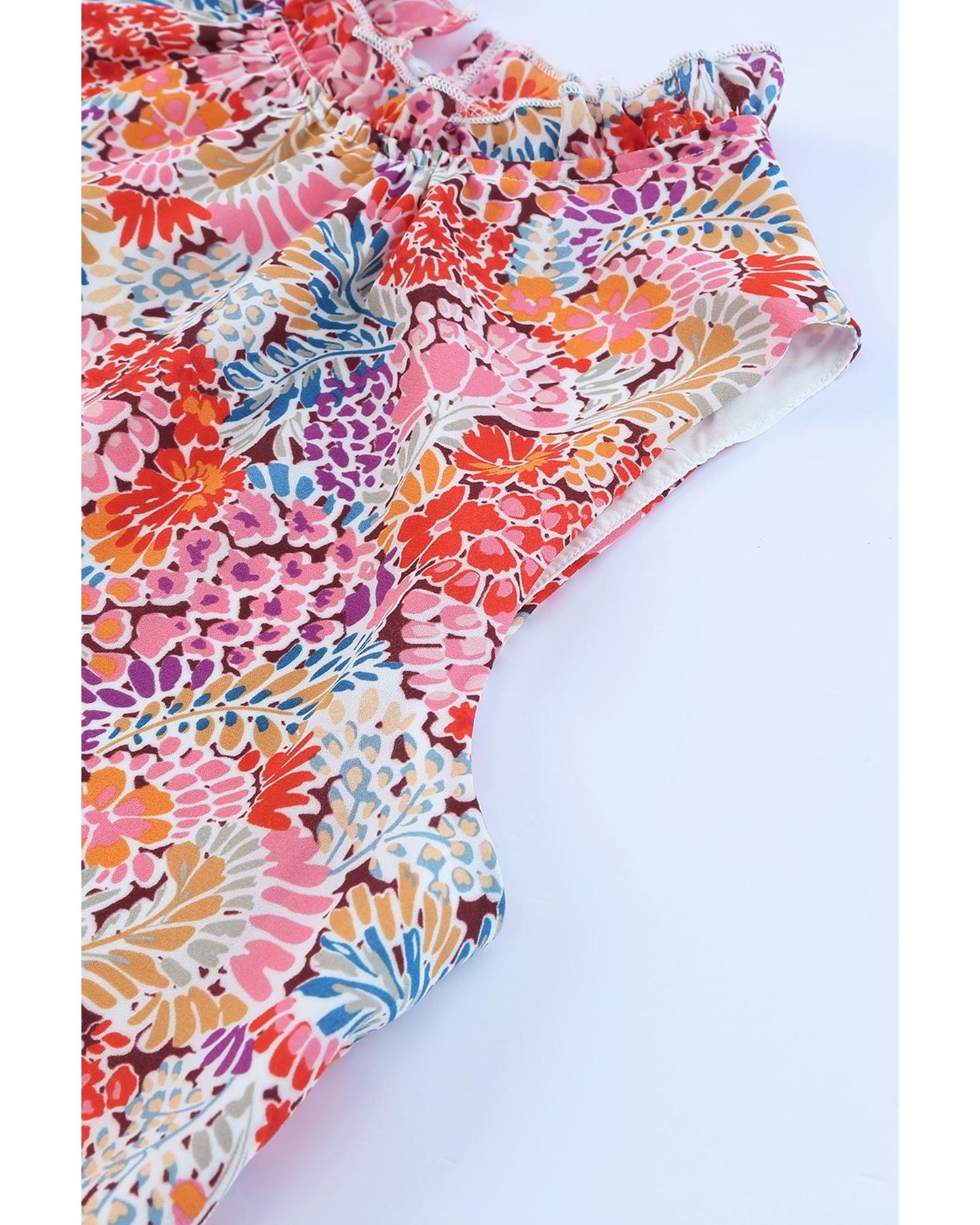 Multicolor Floral Print Relaxed Tank Top - L