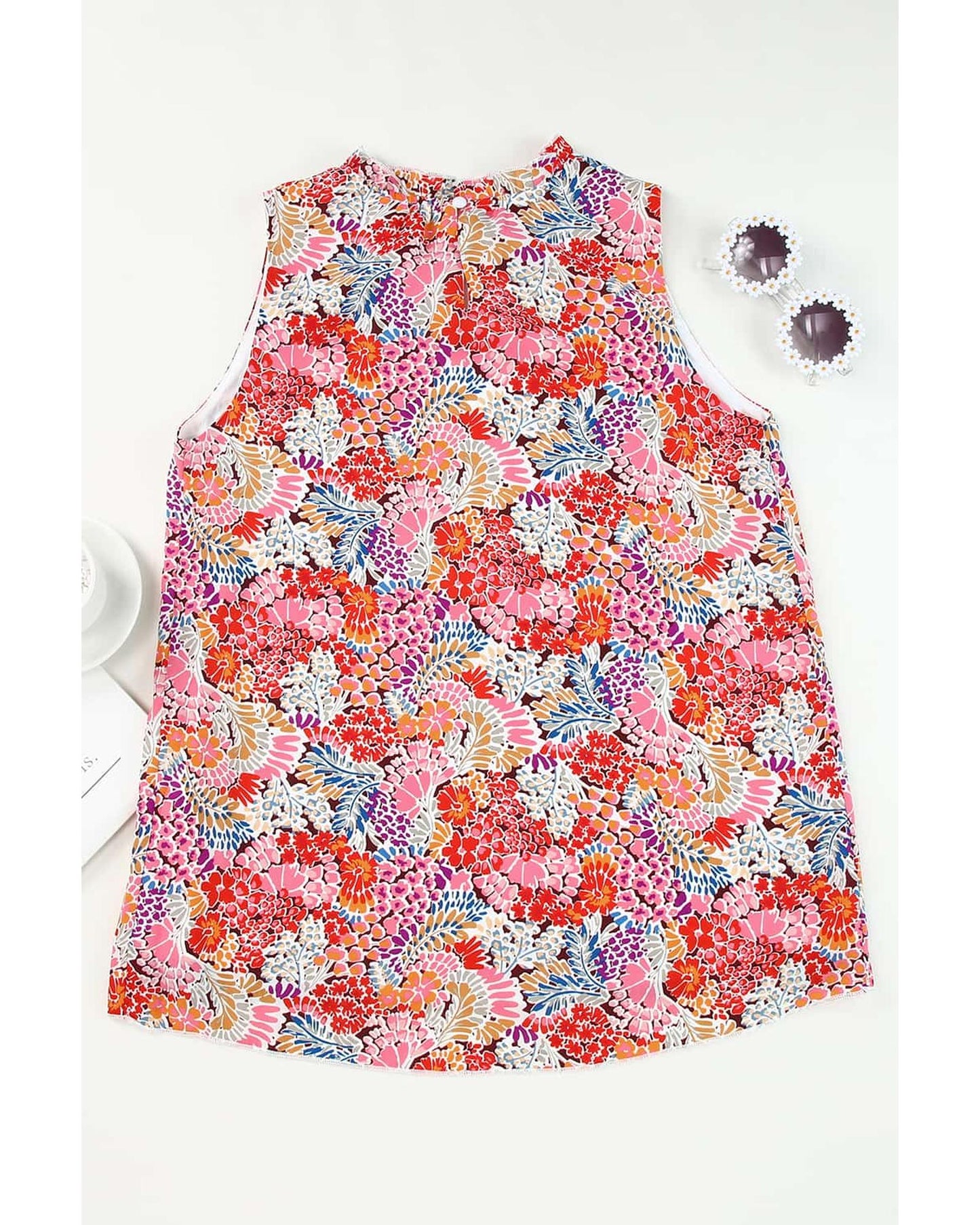 Multicolor Floral Print Relaxed Tank Top - XL