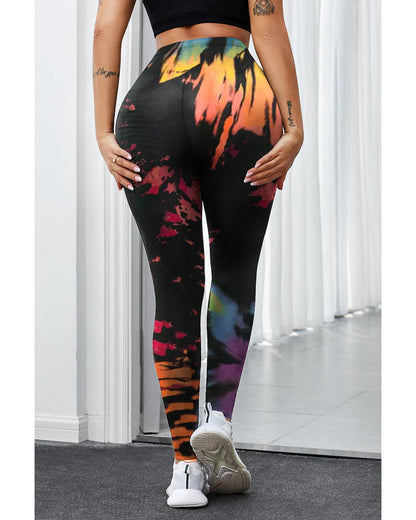 Azura Exchange Tie Dye Hollow Out Fitness Leggings - XL