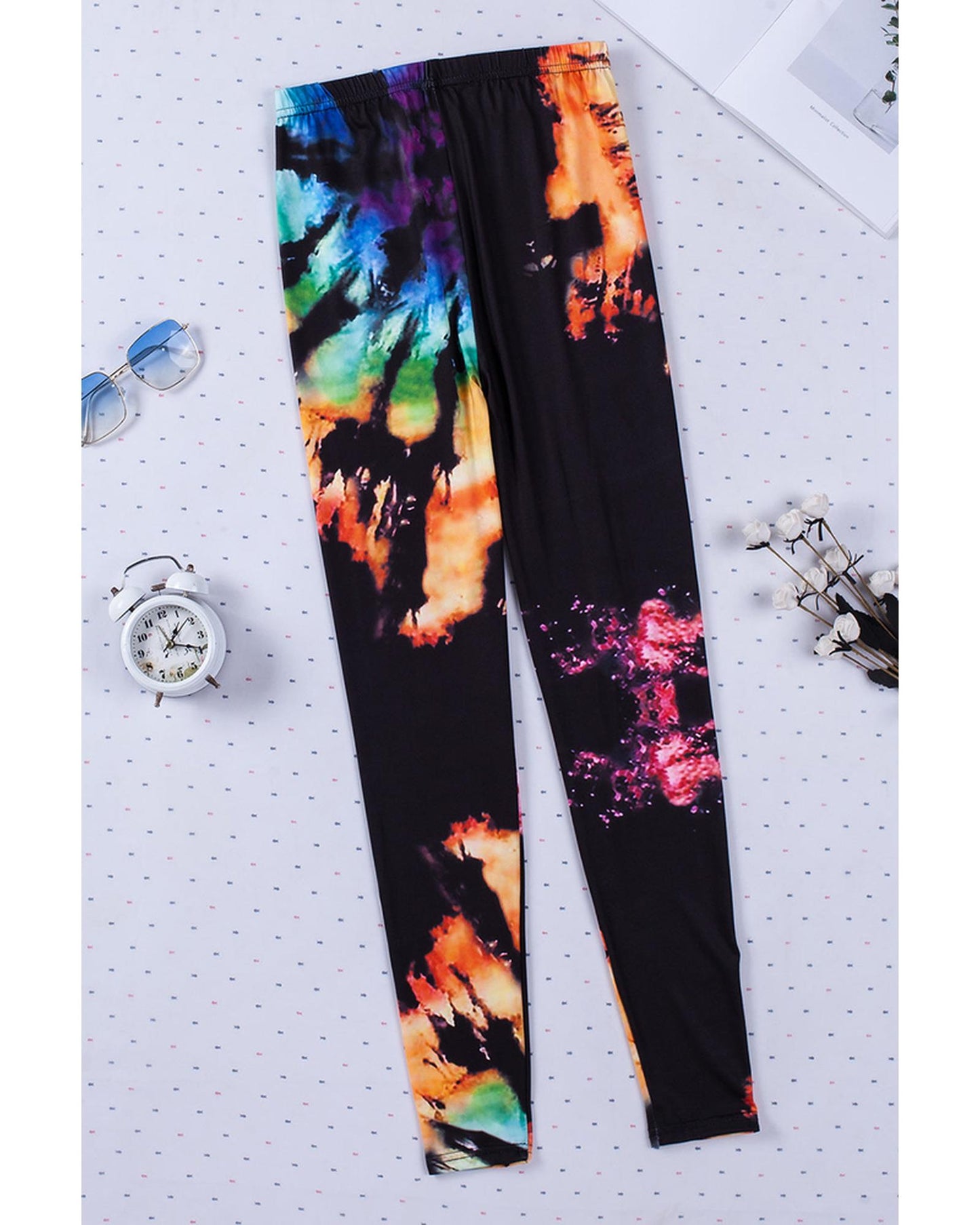 Azura Exchange Tie Dye Hollow Out Fitness Leggings - XL