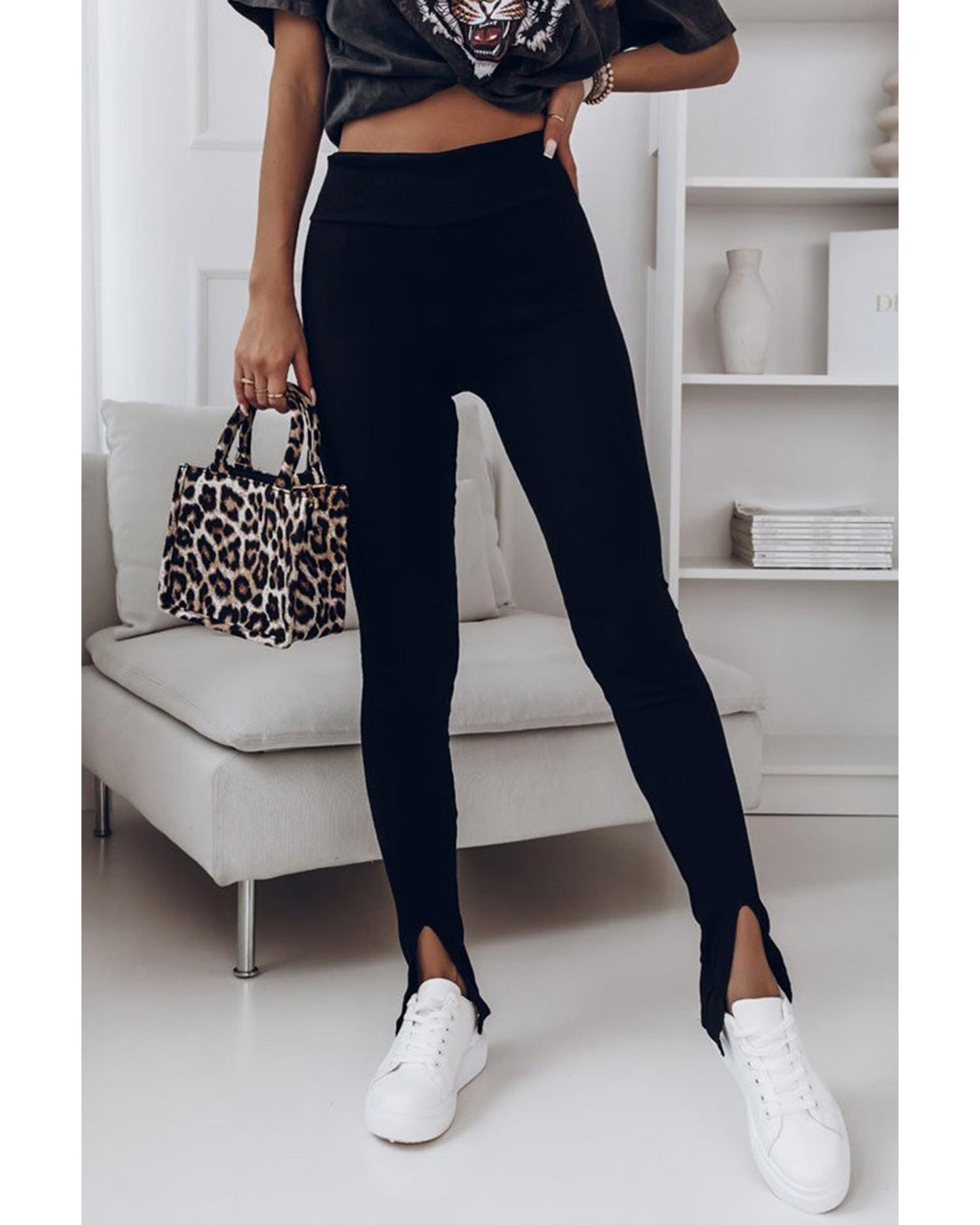 Azura Exchange High Waist Slit Leggings - M