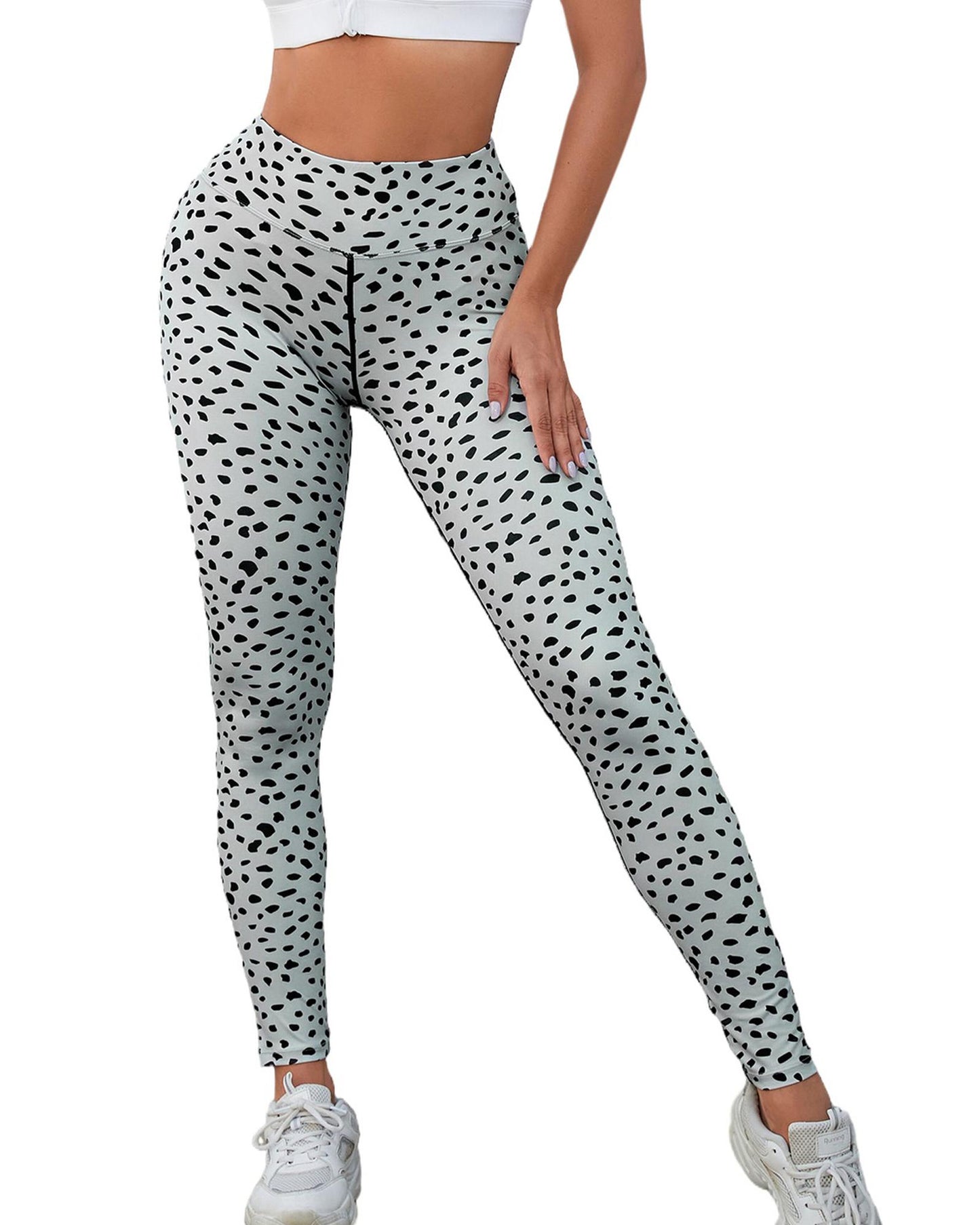 Azura Exchange Dalmatian Spots Printed Stretchy High Waist Leggings - L