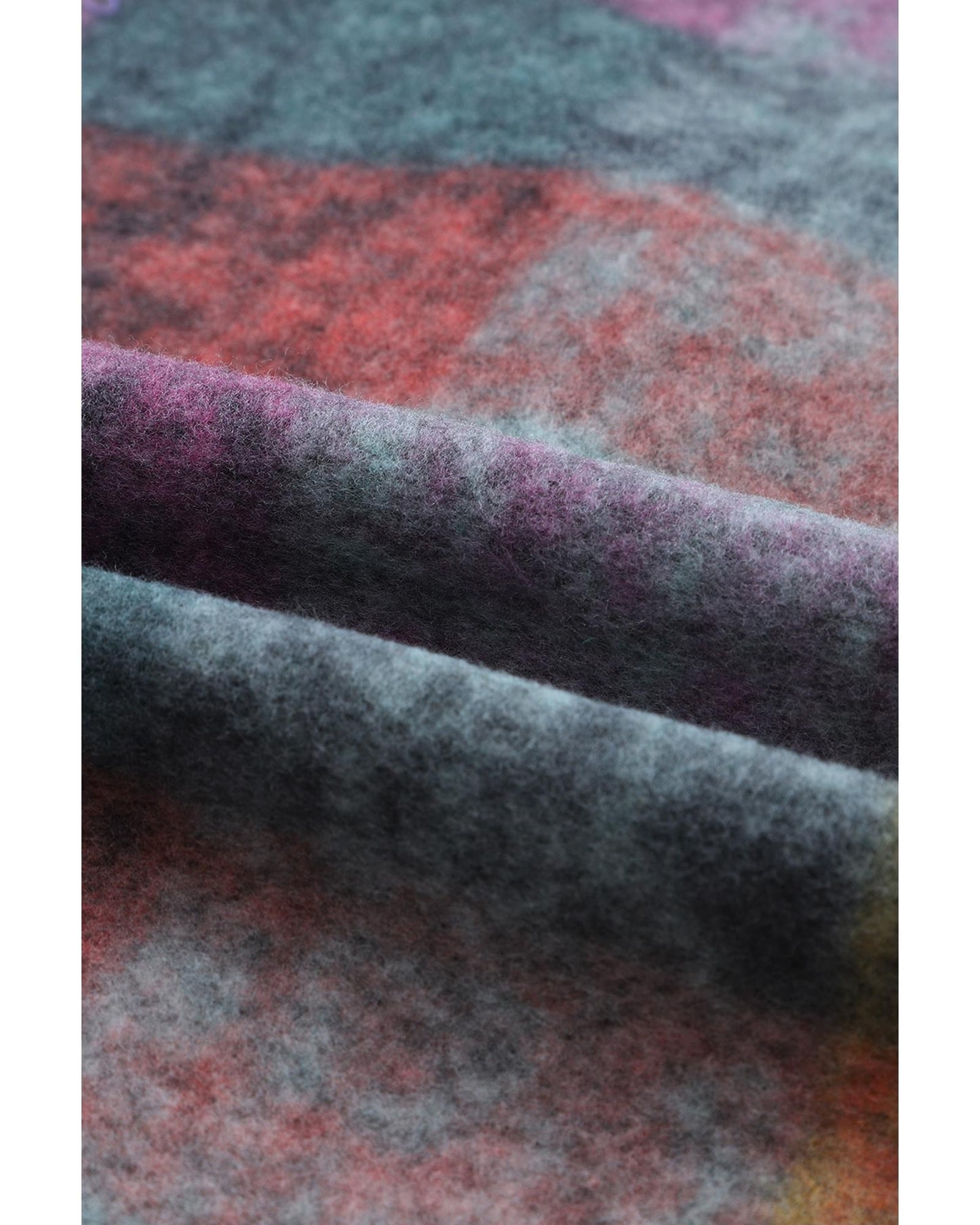 Multicolor Brushed Checked Western Buttoned Jacket - M