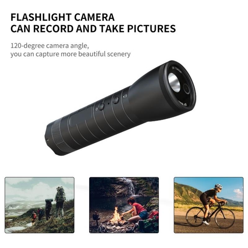 Motorcycle Helmet Camera with Flashlight and Compass - Hd Sports Video Recorder