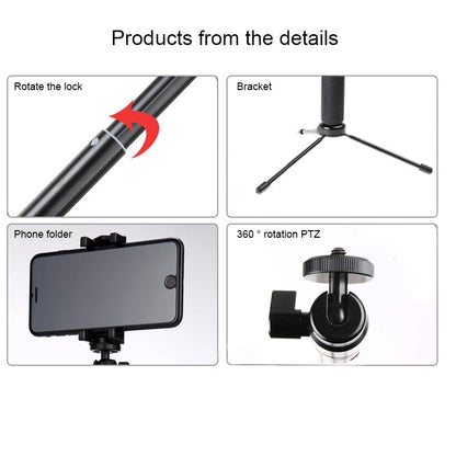 Foldable Tripod Selfie Stick for Action Cameras and Phones - 93cm