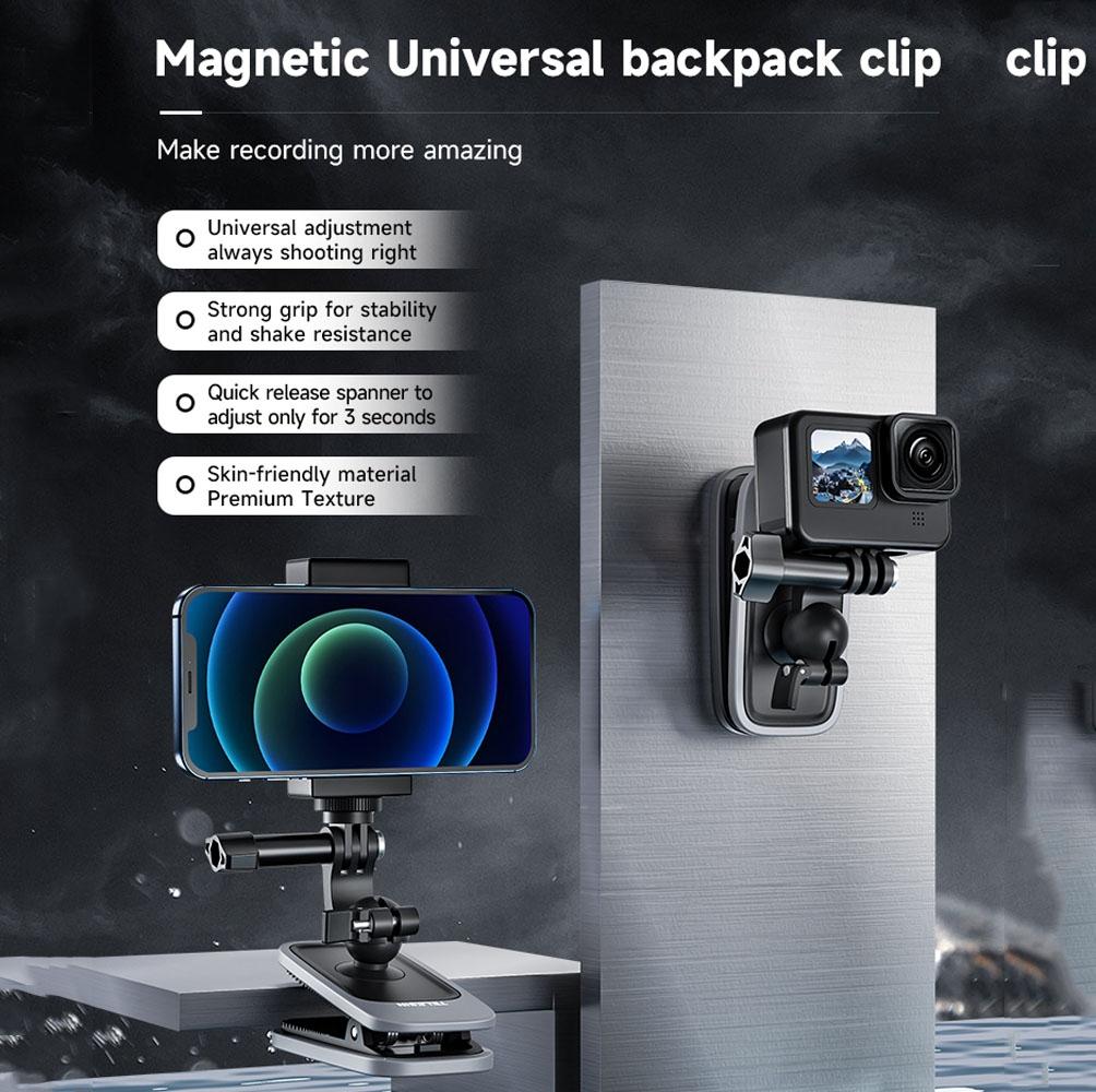360 Degree Magnetic Backpack Clip Mount for Action Camera