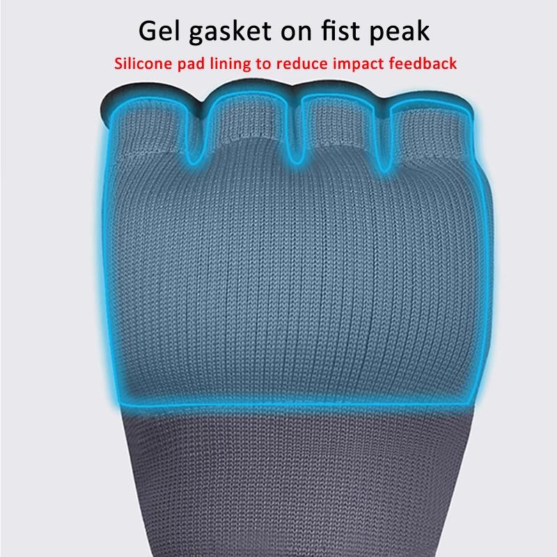 Protective Half Finger Boxing Gloves With Gel Padding And Wrist Support - One Size - Blue