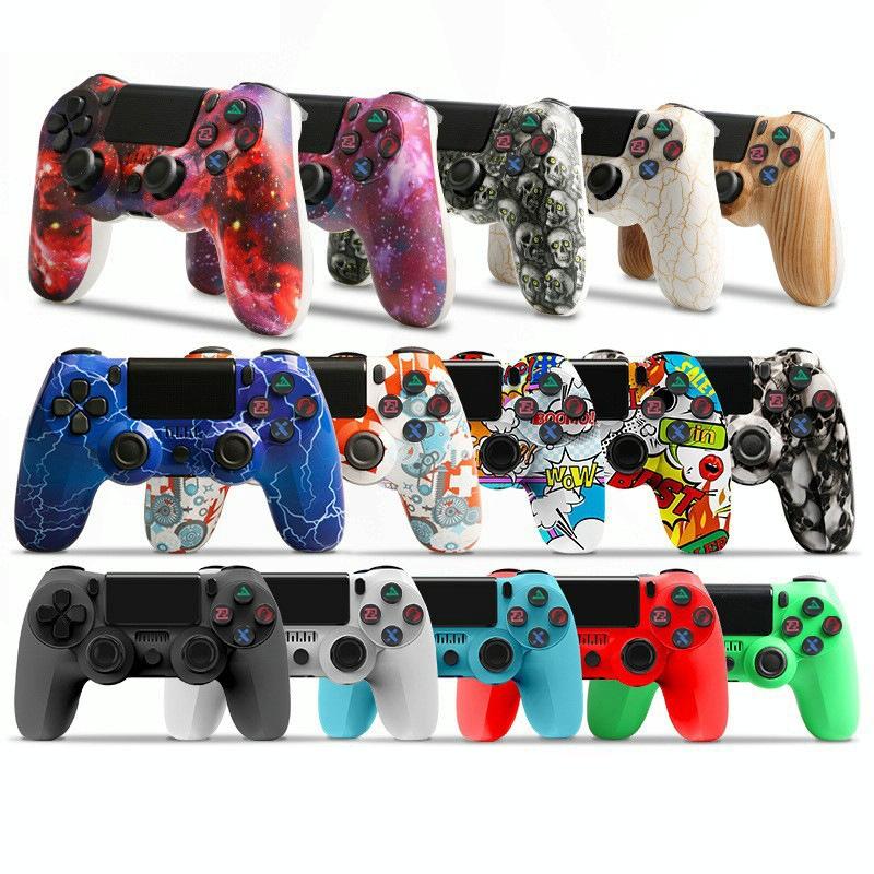 Wireless Bluetooth Game Controller for Ps4 with Dual Vibration and Light Strip - Camouflage Blue