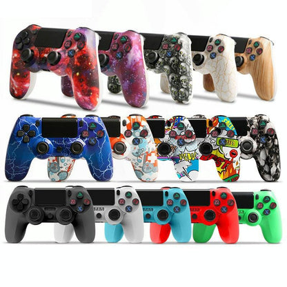 Wireless Bluetooth Game Controller for Ps4 with Dual Vibration and Light Strip - Camouflage Blue