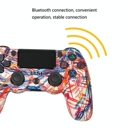 Wireless Bluetooth Game Controller for Ps4 with Dual Vibration and Light Strip - Camouflage Blue