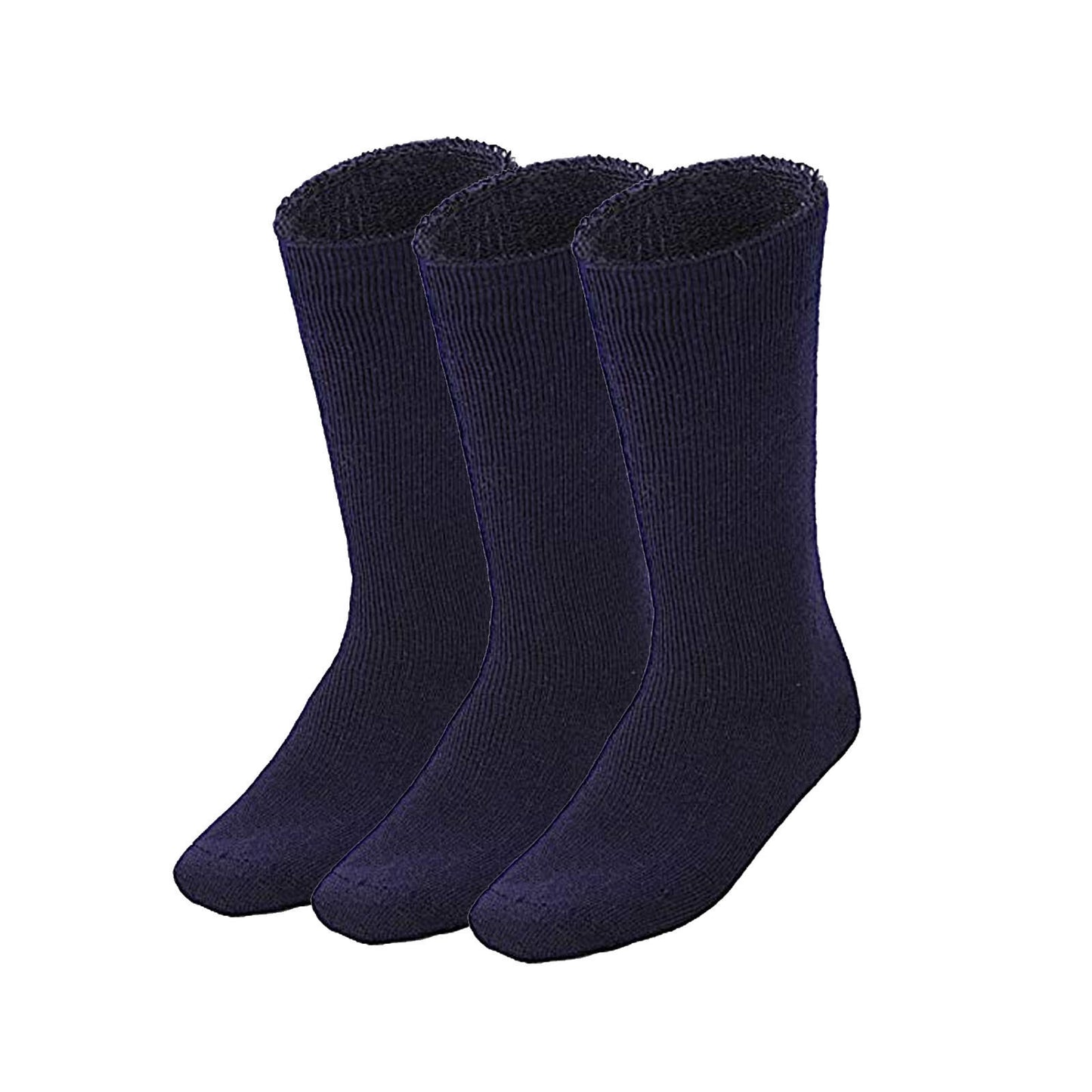 3 Pairs BAMBOO SOCKS Mens Heavy Duty Premium Thick Work Socks Cushion BULK - Navy Blue - 6-11