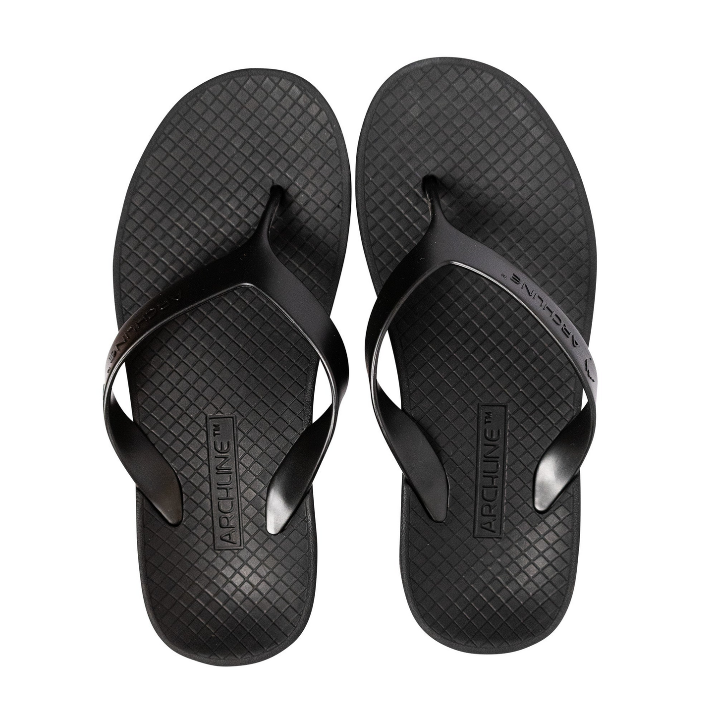 ARCHLINE Orthotic Thongs Arch Support Shoes Footwear Flip Flops Orthopedic - Black/Black - EUR 37