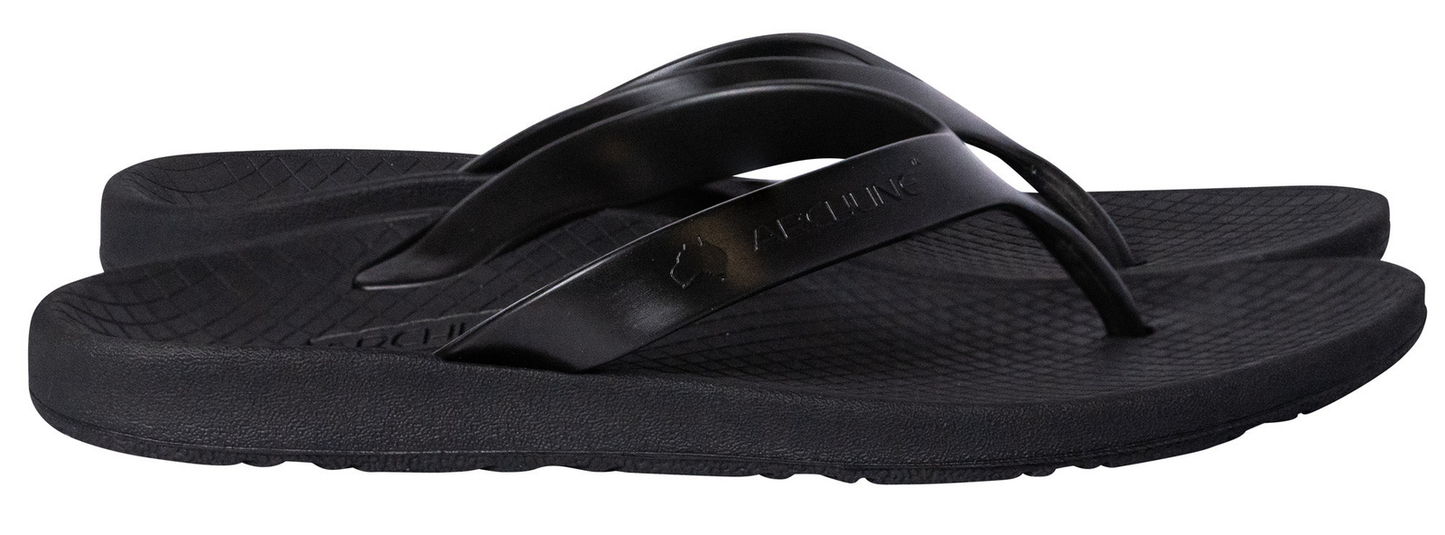 ARCHLINE Orthotic Thongs Arch Support Shoes Footwear Flip Flops Orthopedic - Black/Black - EUR 37