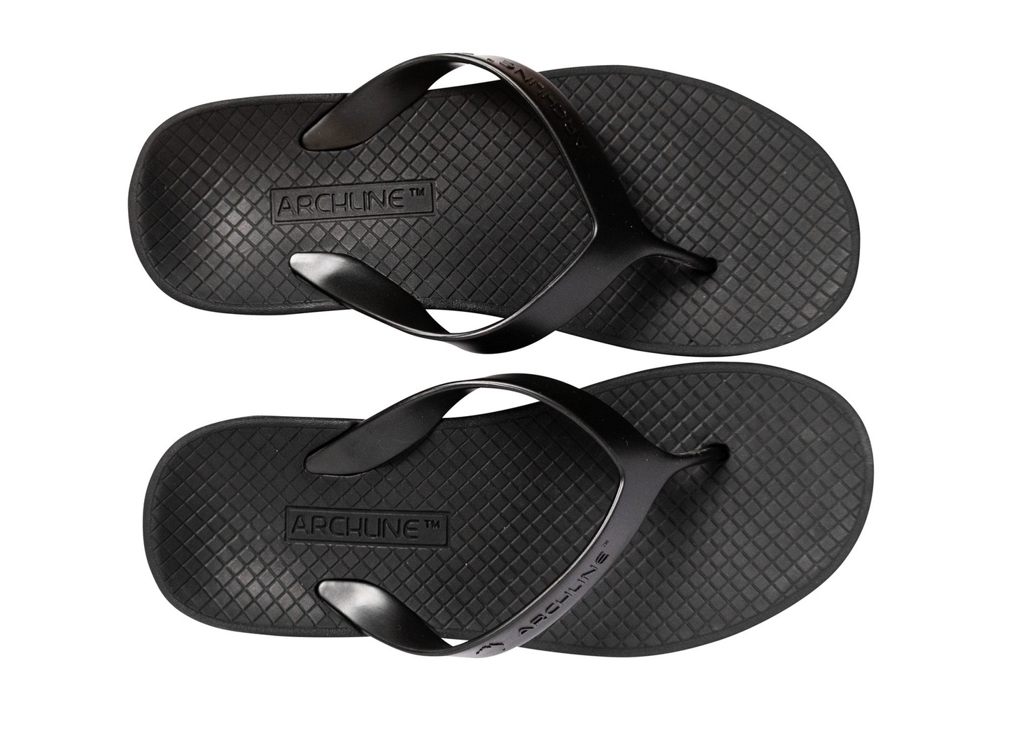 ARCHLINE Orthotic Thongs Arch Support Shoes Footwear Flip Flops Orthopedic - Black/Black - EUR 40