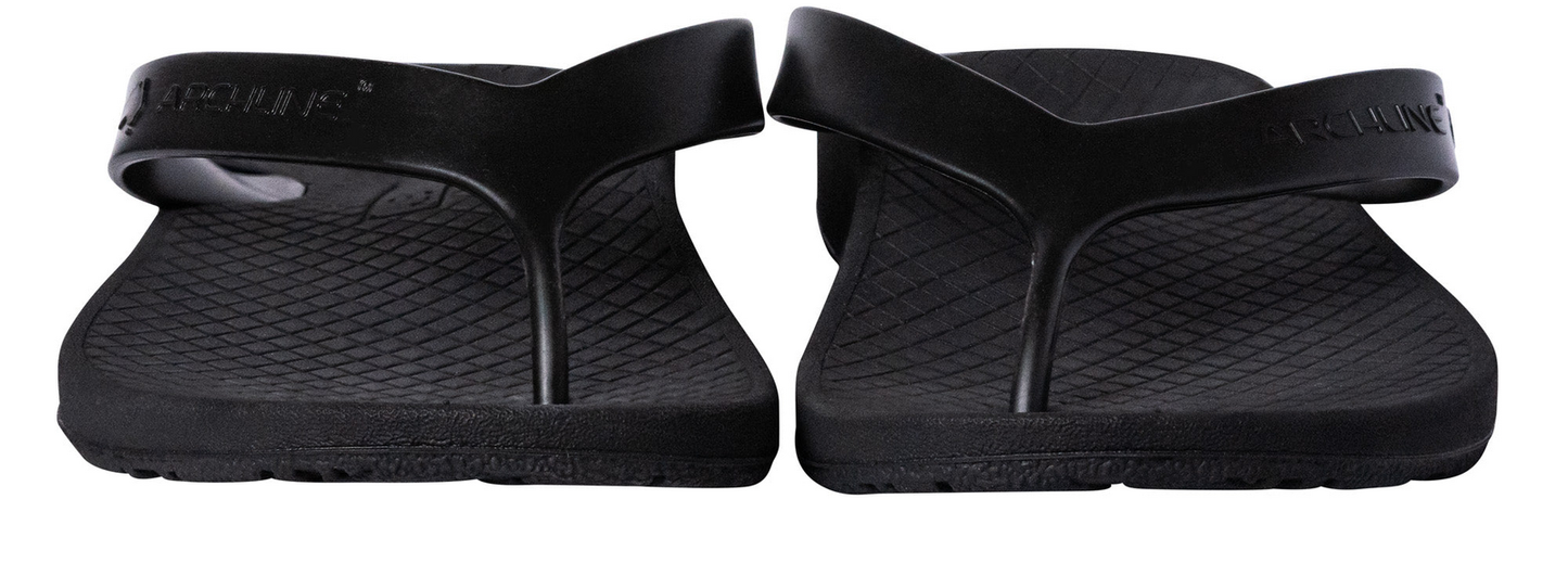 ARCHLINE Orthotic Thongs Arch Support Shoes Footwear Flip Flops Orthopedic - Black/Black - EUR 46