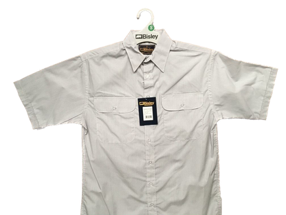 BISLEY SHORT SLEEVE SHIRT Everyday Casual Business Work Cotton Blend Check - BS2484_VHIG (HIG) - S