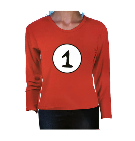 Kids Cat In The Hat Thing 1 Dr Seuss Red Top Party Costume Book Week Childrens - L (10-12 Years Old)