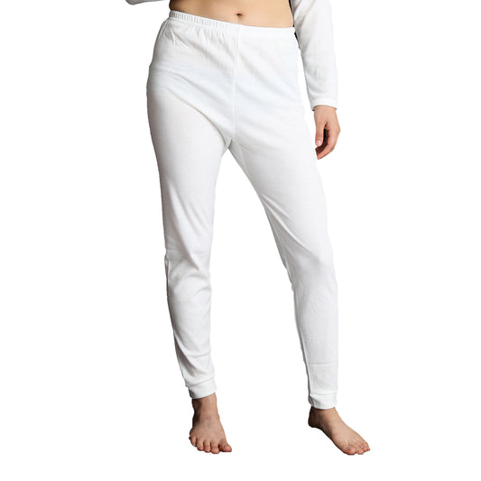 Womens Thermal Cotton Pants Long Janes John Bottoms Underwear in Beige - 12-14