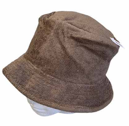 Stingy Brim Terry Towelling Bucket Hat Daggy Fishing Camping Lad Cap 100% COTTON - Khaki - S/M