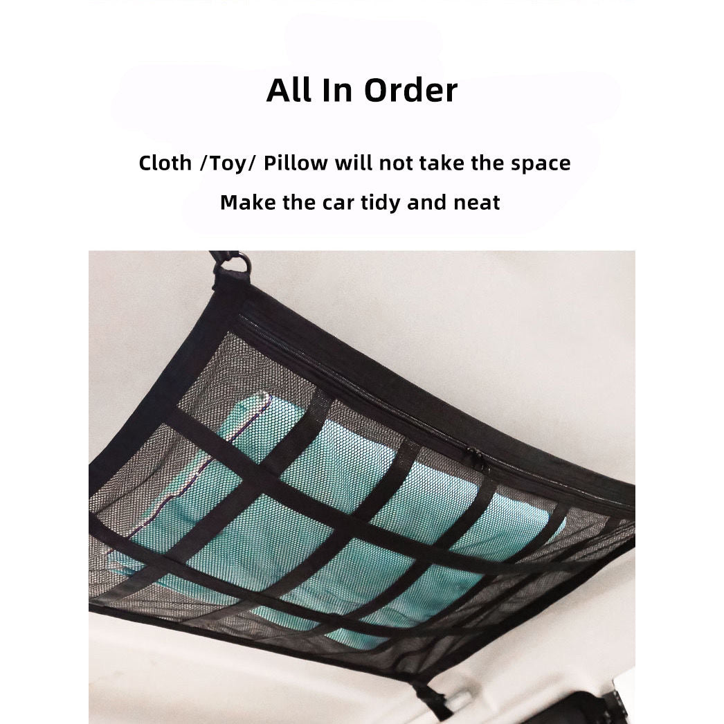 Universal Car Ceiling Storage Bag Cargo Roof Top Net Mesh Pocket Pouch 70x50cm