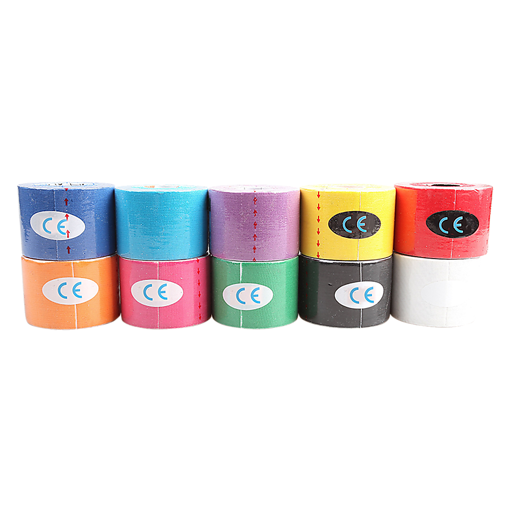 10 Rolls Muscle & Injury Kinesiology Sports Tape 5m x 5cm – Waterproof Support