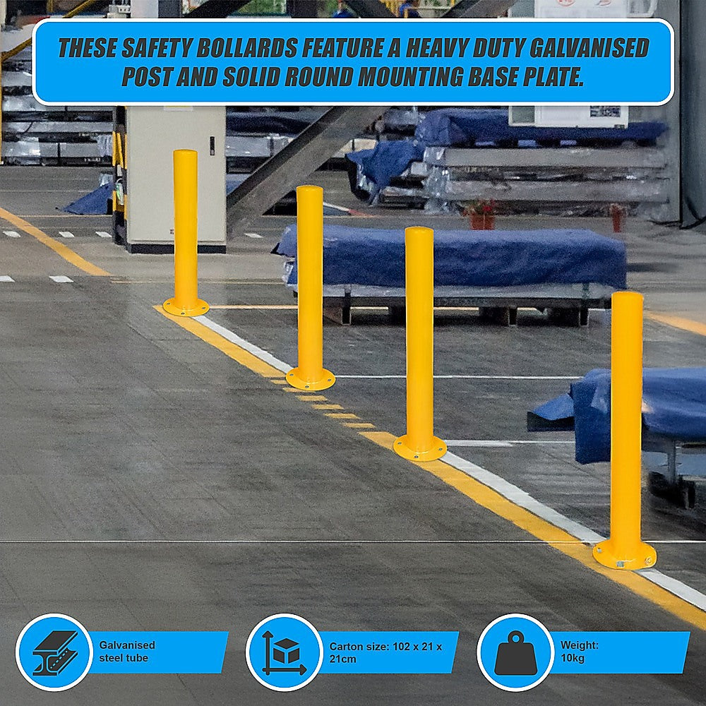 Yellow Heavy Duty Steel Bollard Post